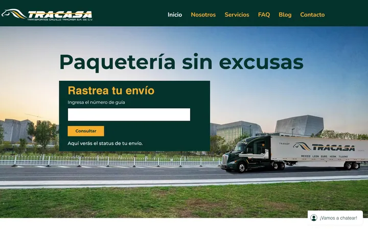 Tracasa home page, built by Sell with Marketing